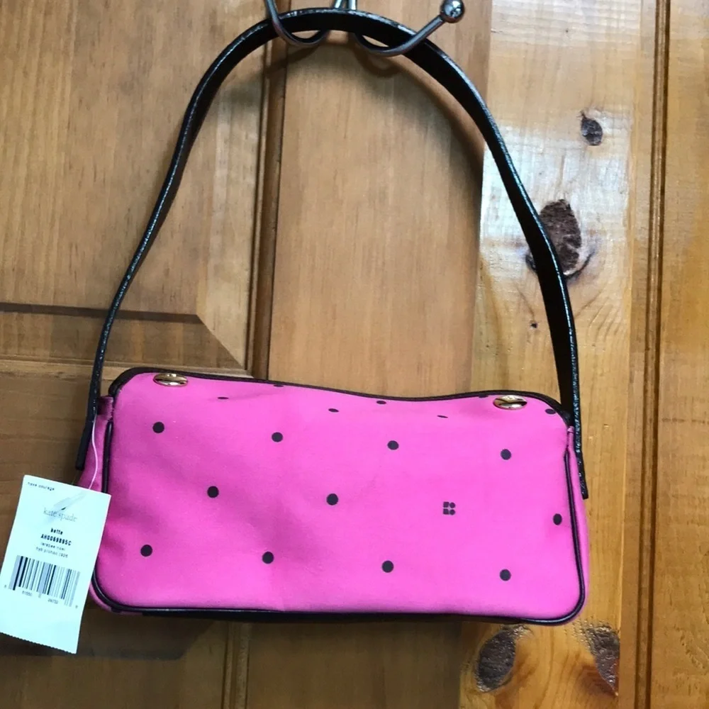Kate Spade Mini Pink With Black Polka Dots Bag